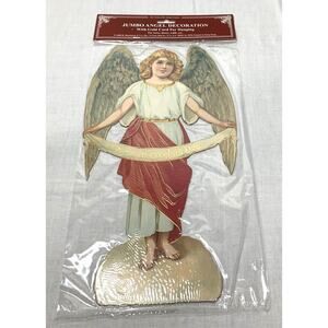 1 DOZEN ANGELS 13" by Shackman Double Sided Christmas Ornaments Die Cut JUMBO